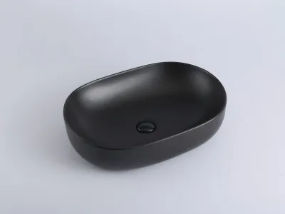 Ellips Fine Ceramic Above counter Basins Matte Black 490x350