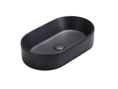 Ellips Fine Ceramic Above counter Basins Matt Black 525x300