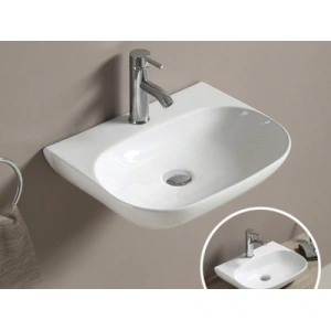 Ellips Fine Ceramic Gloss White Wall Hung Basin 500x385