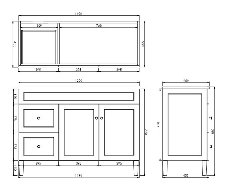 Harold Federation Free Standing Vanity 1200mm - Image 11