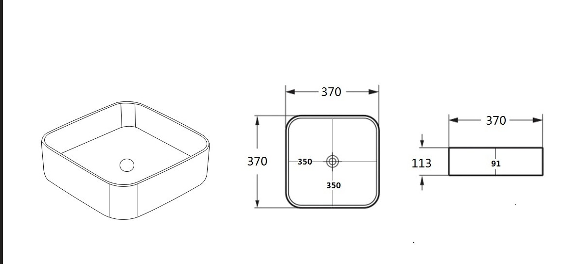 Kliff Fine Ceramic Above Counter Basin Matte White 370x370 - Image 2