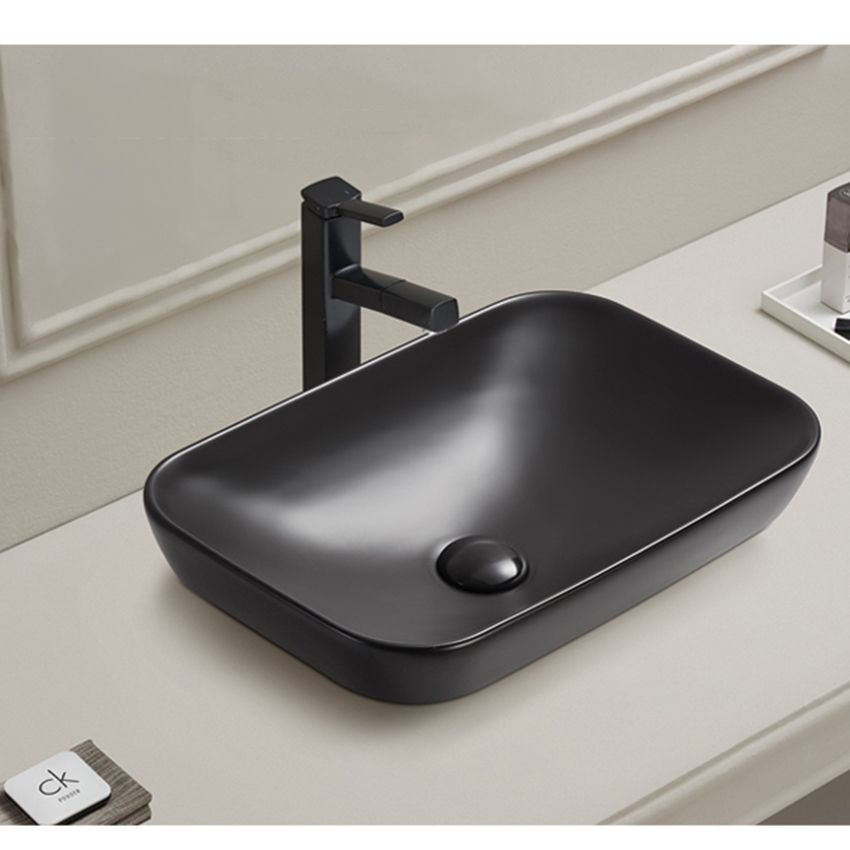 Kliff Fine Ceramic Insert Basin No Overflow Size:520*340*150 Matt Black - Image 2