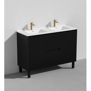 Crete Fluted Free Standing Vanity Double Bowl 1200mm