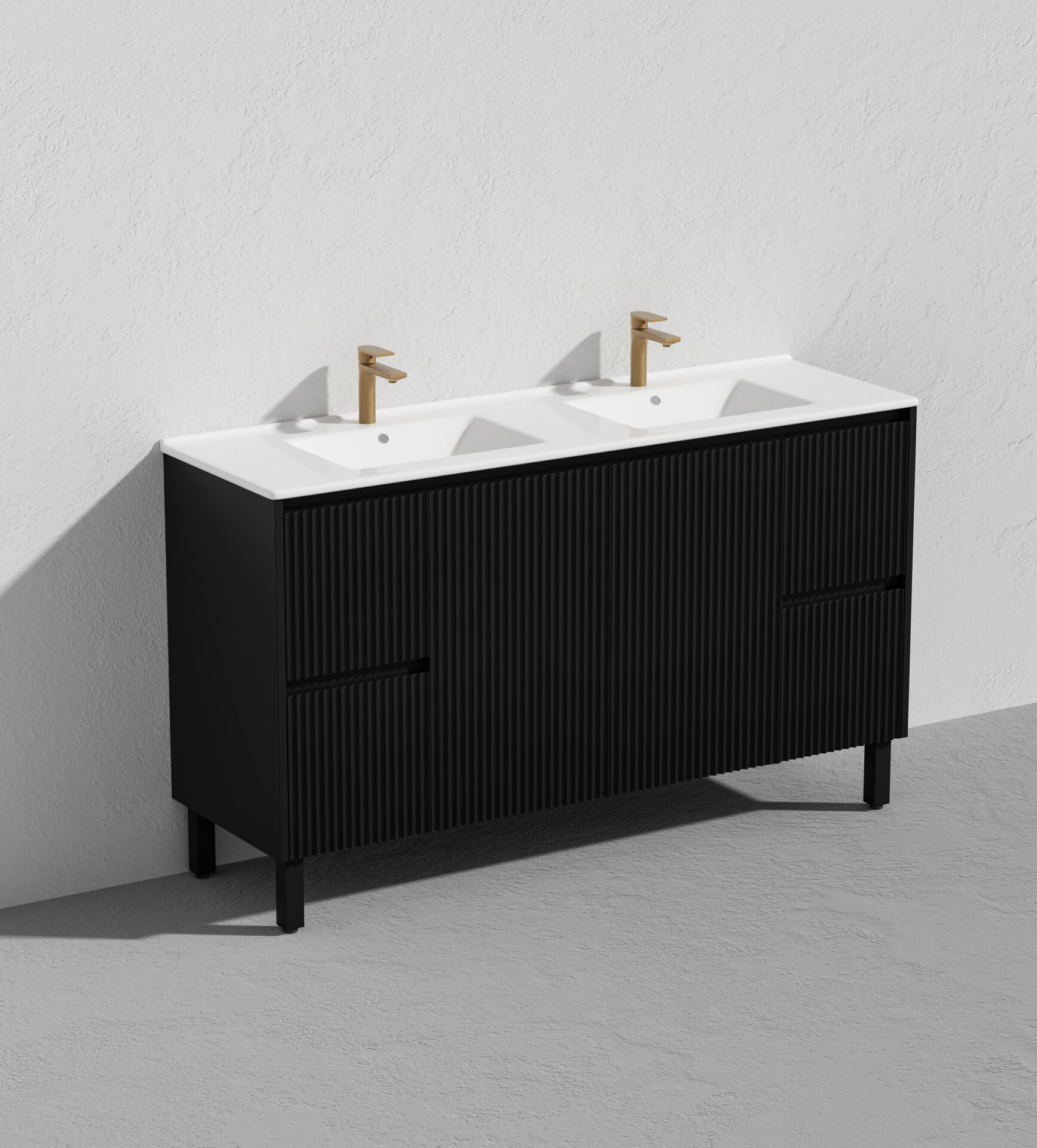 Crete Fluted Free Standing Vanity 1500mm - Image 2