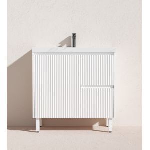 Crete Fluted Free Standing Vanity 900mm