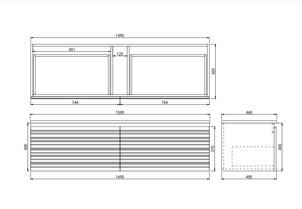 Sedona Modern Fluted Wall Hung Vanity 1500mm - Image 8