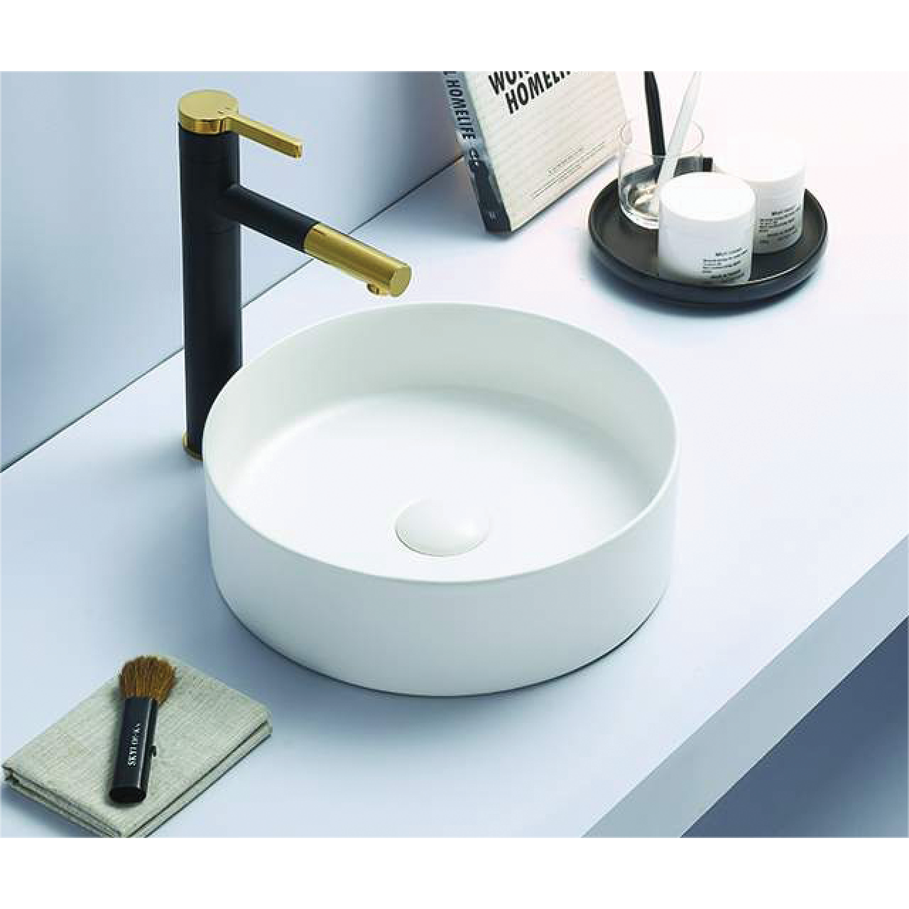 Olley Fine Ceramic Above Counter Basin Gloss White 300x300