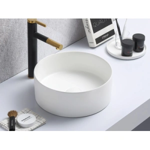 Olley Fine Ceramic Above Counter Basin Matte White 395x395