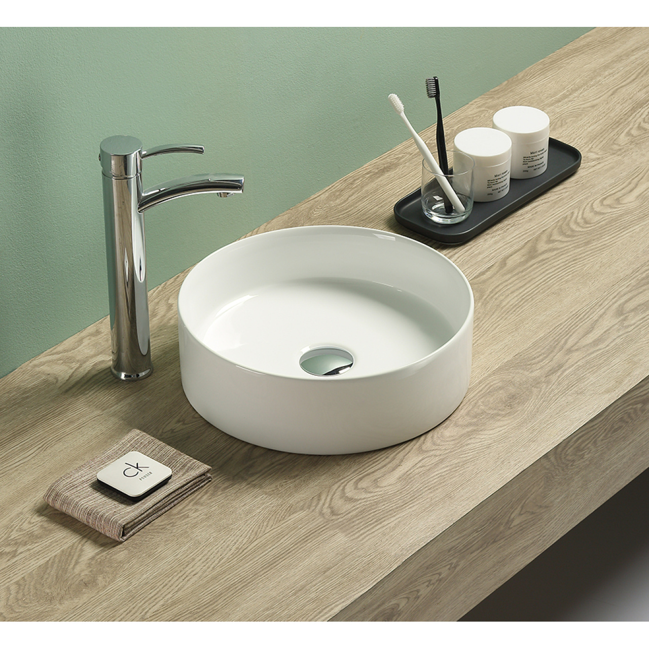 Olley Fine Ceramic Above Counter Basin Gloss 350x350