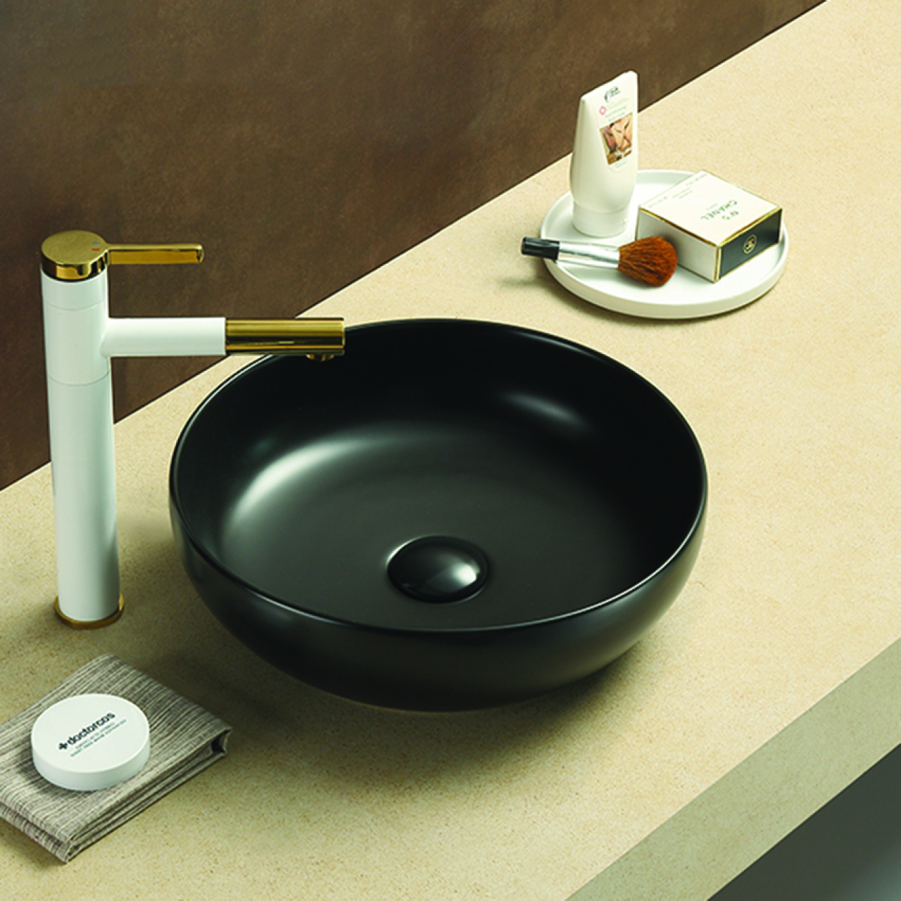 Oban Fine Ceramic Above counter Basins Matt Black 377x377