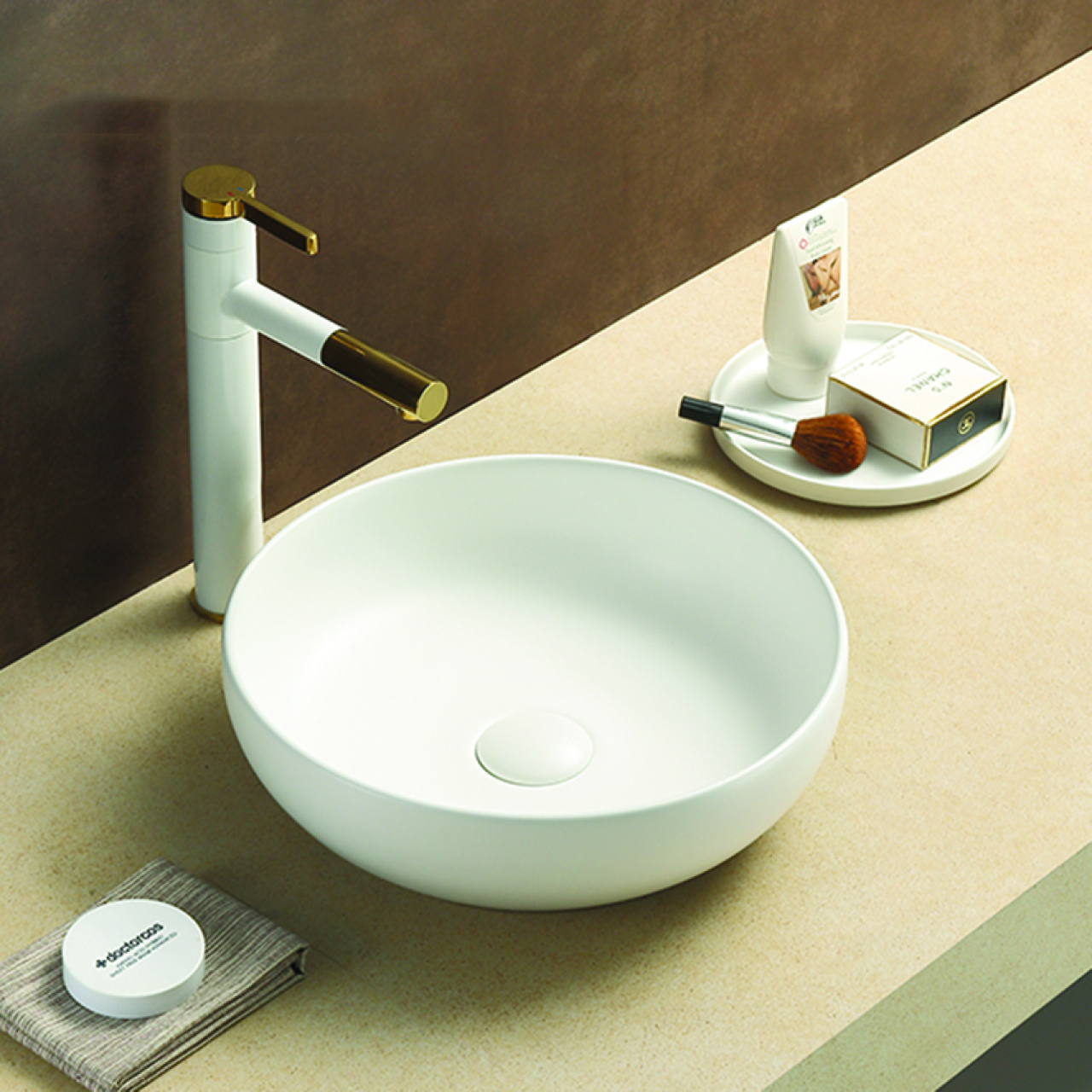 Oban Fine Ceramic Above counter Basins Matt White 377x377