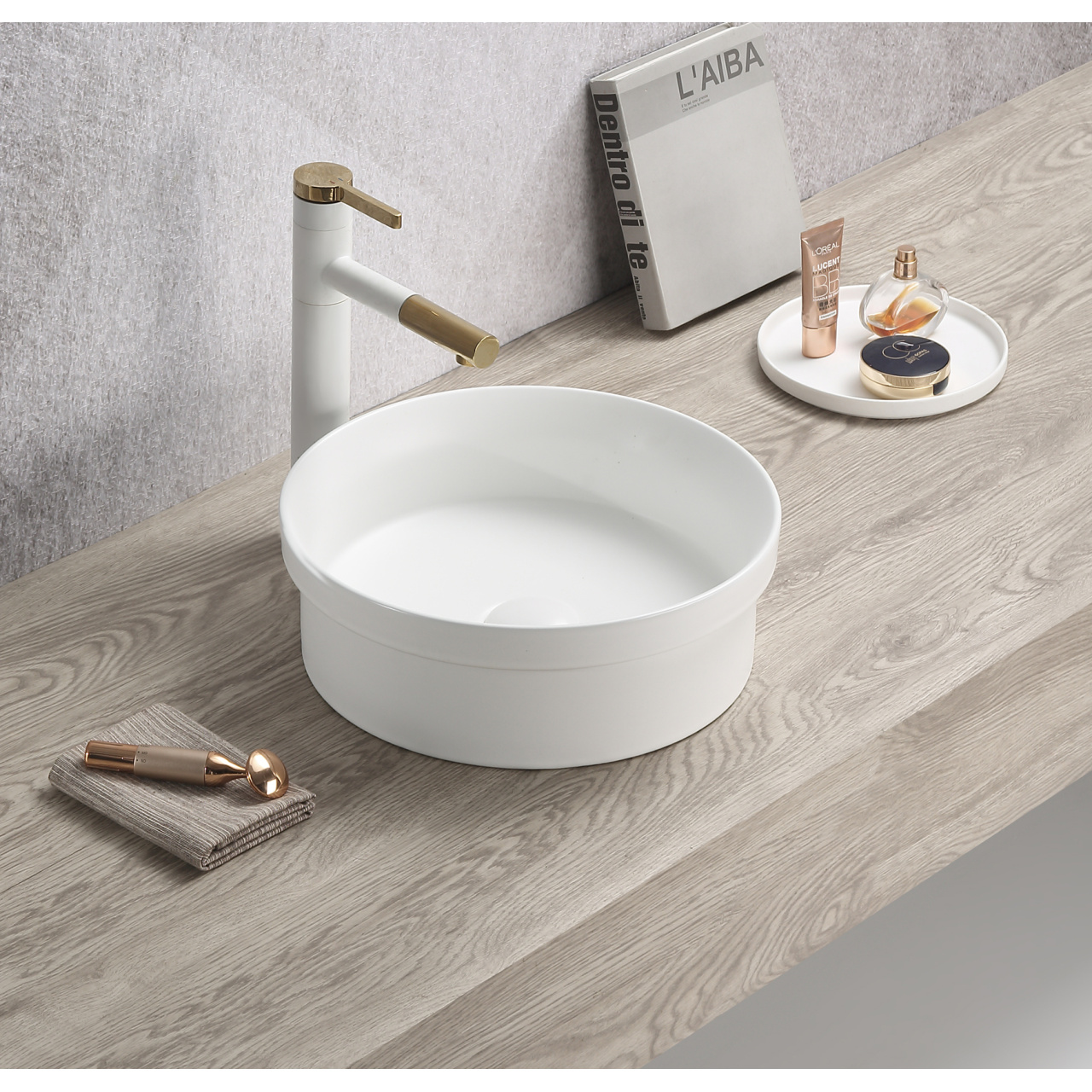 Olley Fine Ceramic Insert Art Basin Gloss white  365x365