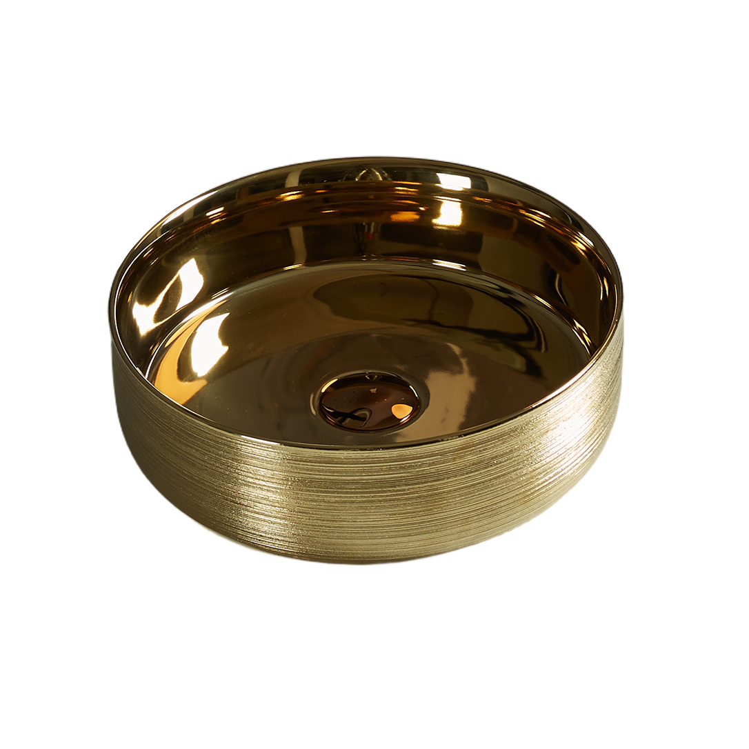 Ollia Fine Ceramic Above Counter Basin Silky Gold 345x345
