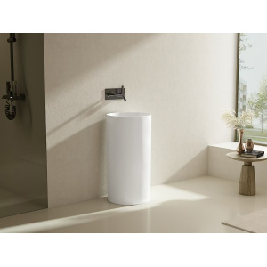 Ollia Free Standing Pedestal Art Basin Matte White 445x445x860mm