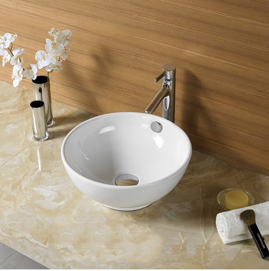 Orbi Fine Ceramic Above Counter Basin Gloss White 380x380 - Image 2
