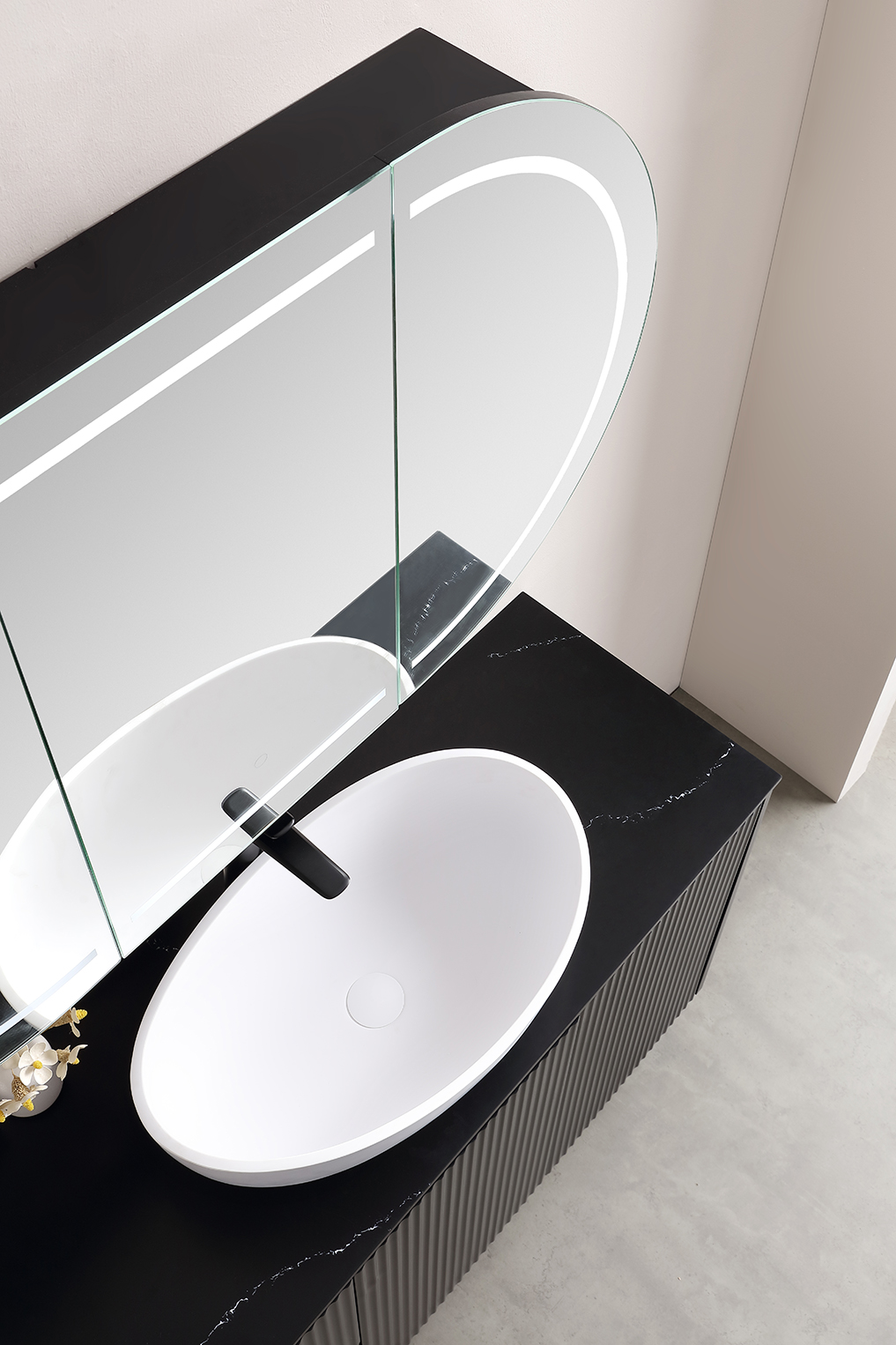 Waverton solid surface stone Above Counter Basin Matt White 600x370 - Image 2