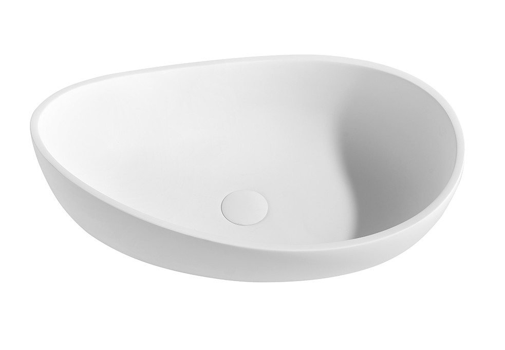 Waverton solid surface stone Above Counter Basin Matt White 600x370