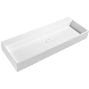 Crete Solid Surface Stone Wall Hung Basin Matte White 900x450