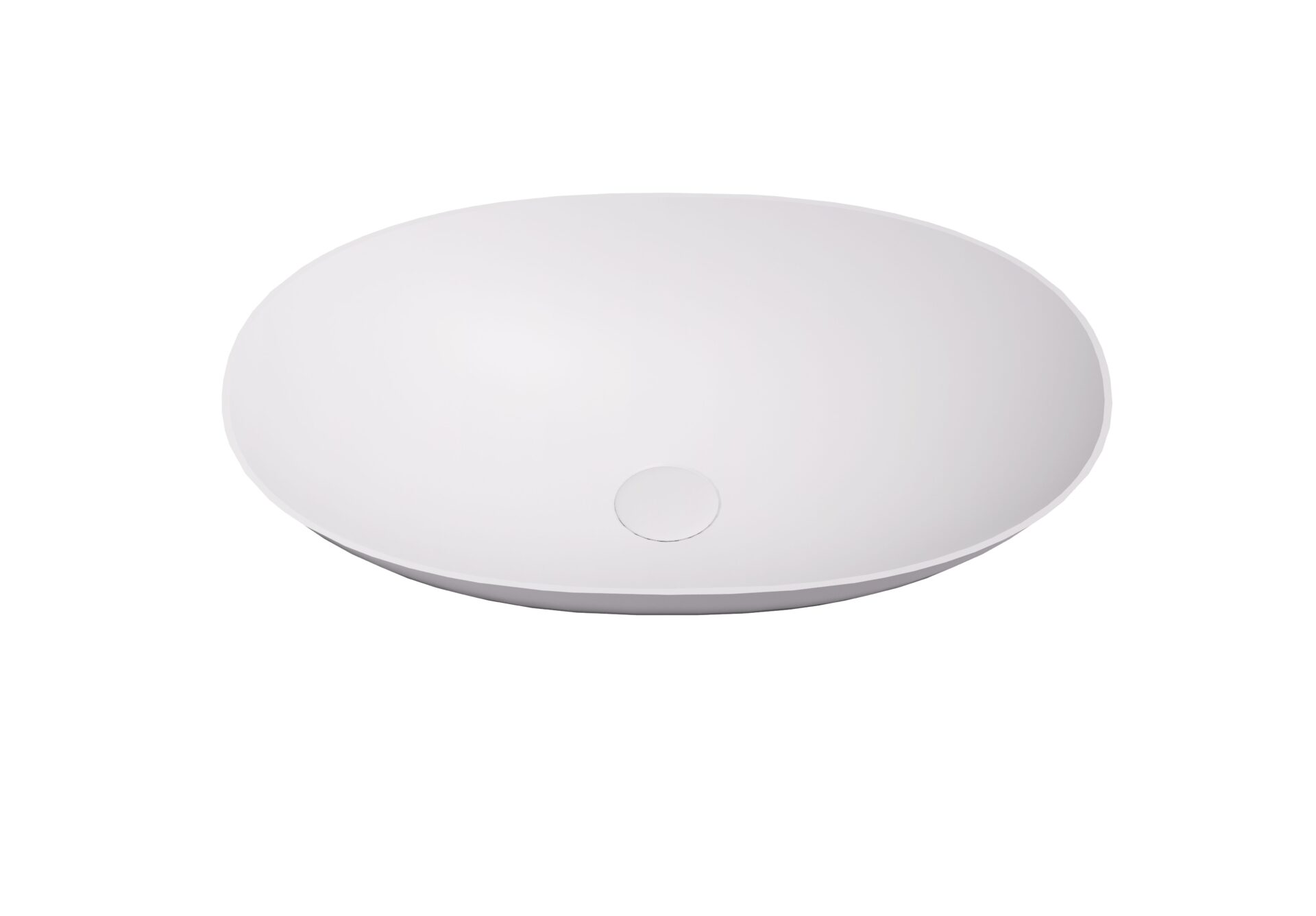 Kirra solid surface stone Above Counter Basin Matt White 580x380