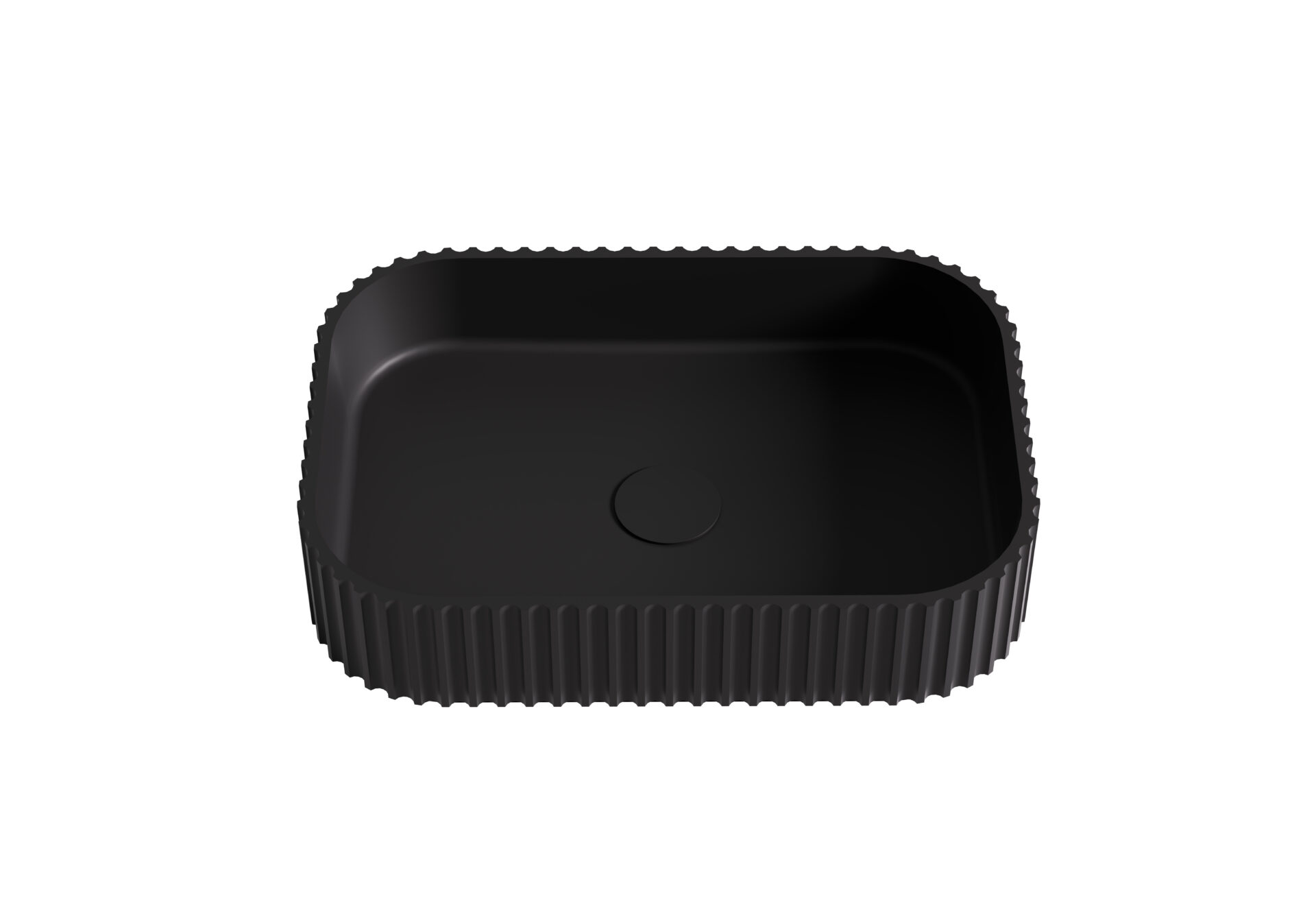 Jasper Fluted Solid surface Above Counter Basin Matt Black 500x350