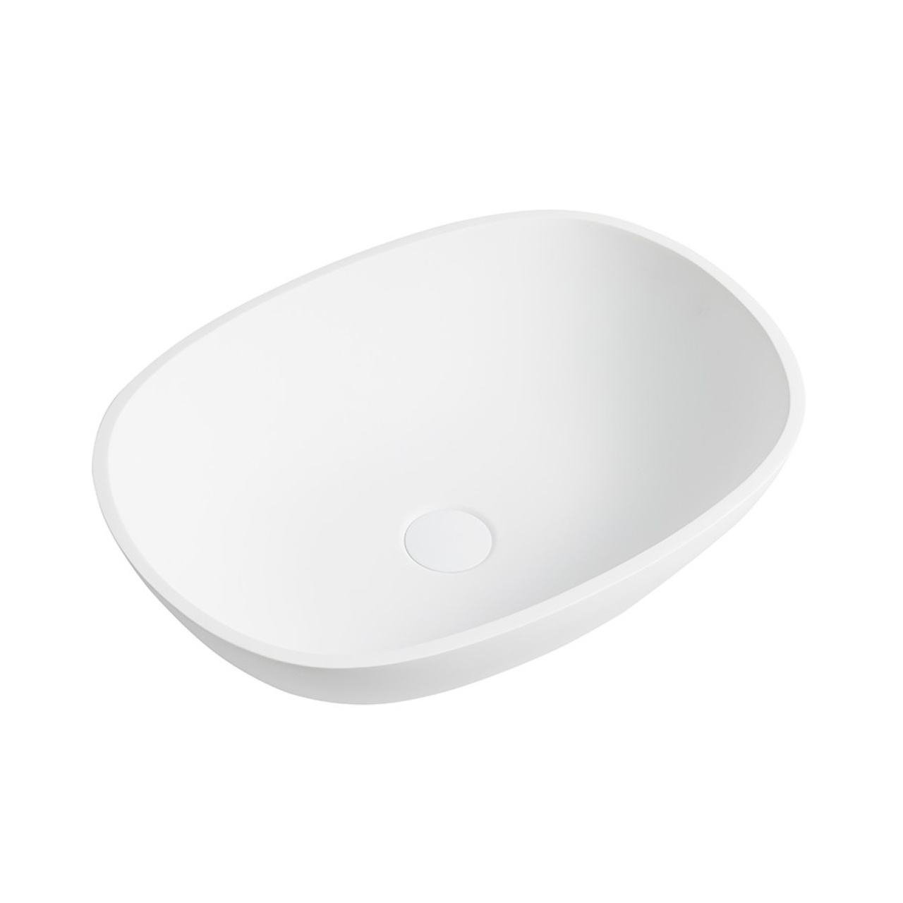 Perry solid surface stone Above Counter Basin Matt White 550x400