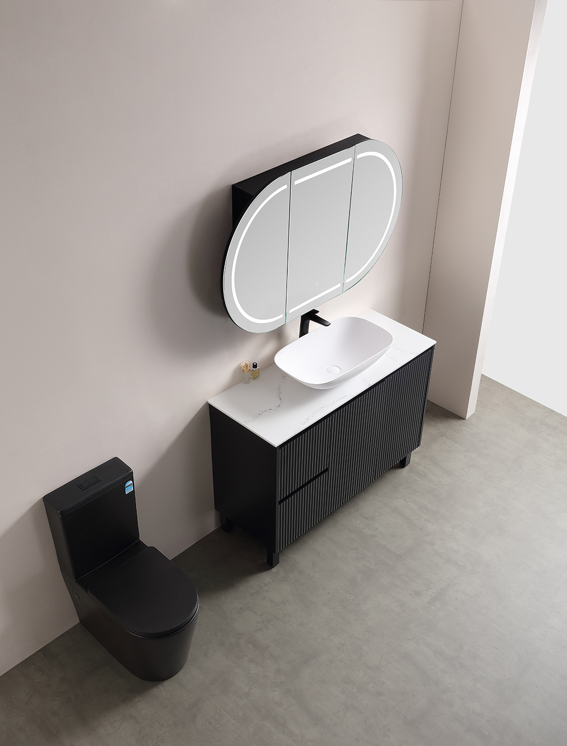 Perry solid surface stone Above Counter Basin Matt White 630x360 - Image 2