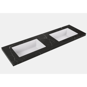 Fine Ceramic Basin Joined with Sintered Stone Calcutta Night Double Bowl1500mm +$787.50