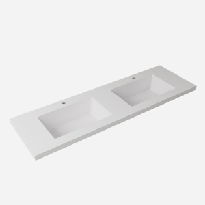 Blanco White Sintered Stone seamless joined with fine ceramic basin Double Bowl 1500mm +$787.50