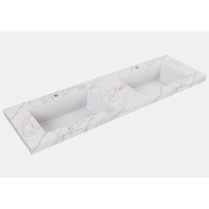 Carrara sintered stone seamless joined with fine ceramic basin Double Bowl1500mm +$787.50