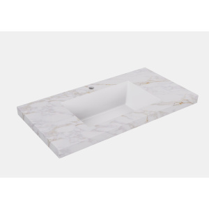 Carrara Gold sintered stone seamless joined with fine ceramic basin 1500mm +$588.75