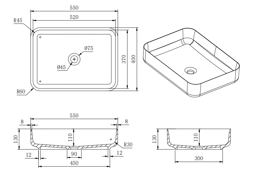 Kliff Solid Surface Above Counter Basin 550x400 - Image 6