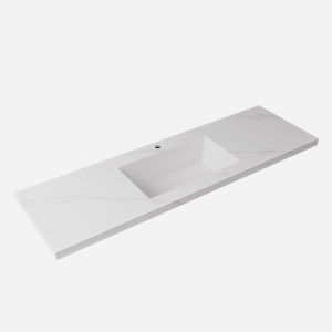 Carrara sintered stone seamless joined with fine ceramic basin 1500mm +$588.75