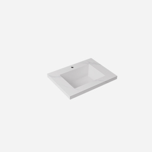 Carrara sintered stone seamless joined with fine ceramic basin 600mm +$418.50
