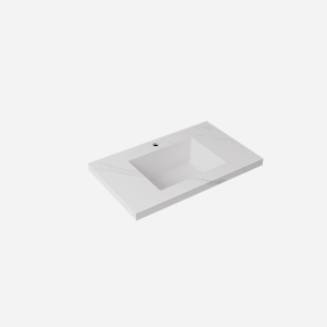 Carrara sintered stone seamless joined with fine ceramic basin 750mm +$431.25