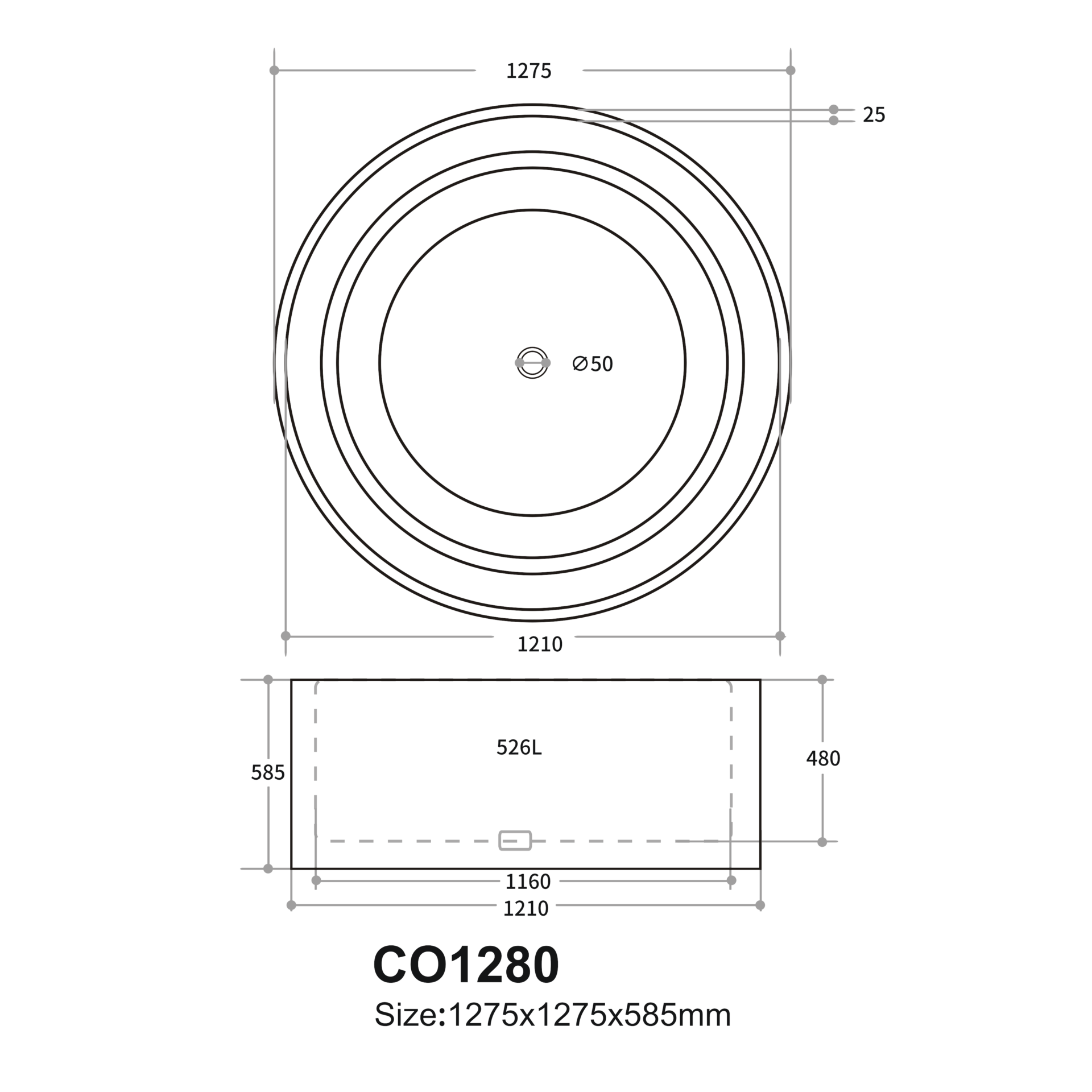CETO Como round Groove bathtub - Image 2
