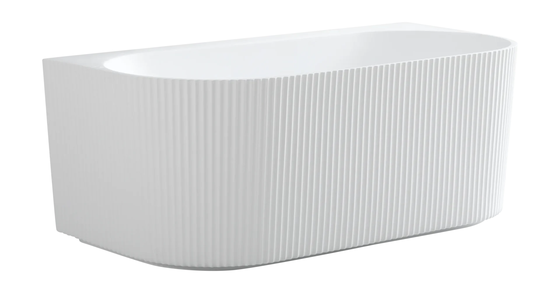 Ceto Bari Groove 1700mm Fluted Oval Freestanding Back to Wall Bath - Image 3