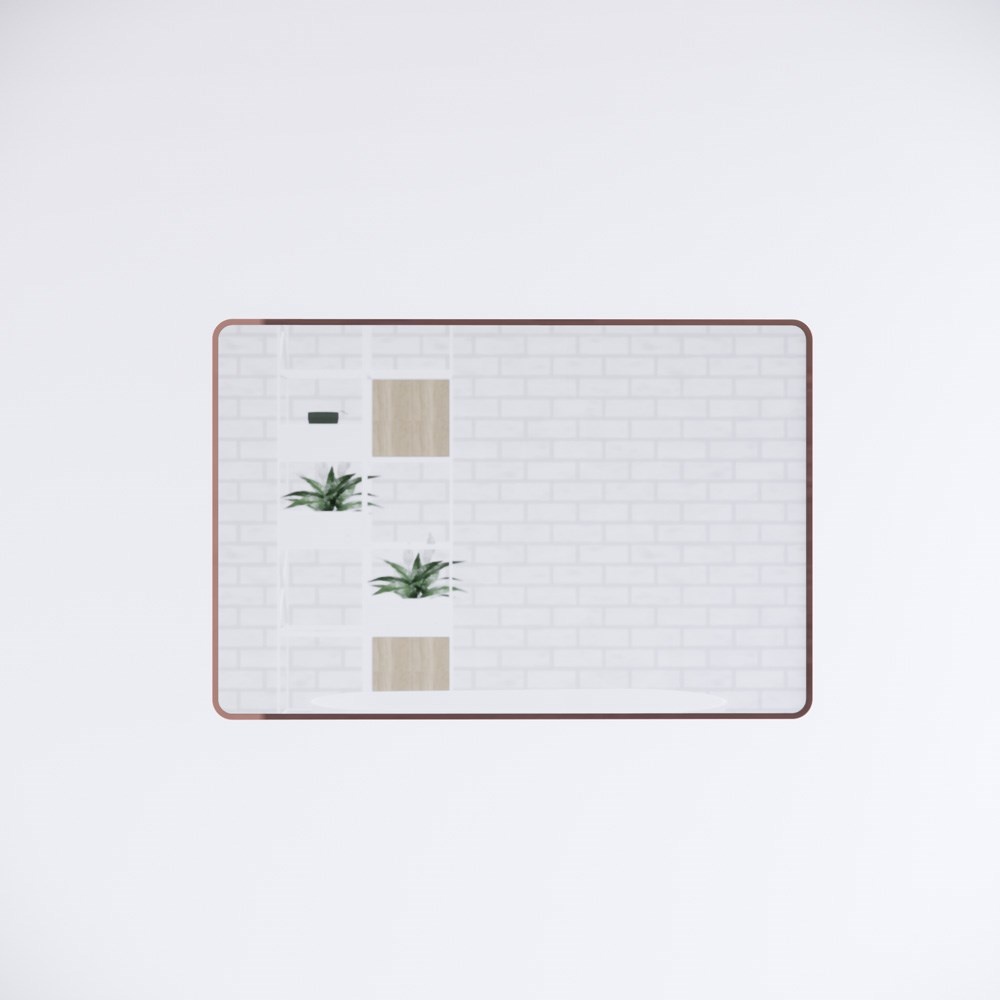 1200*800mm Brushed Copper Framed Rectangle Plain Mirror