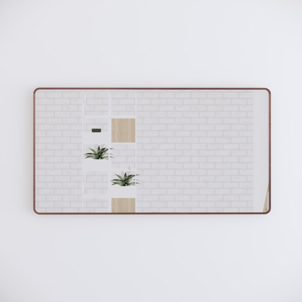 1500*800mm Brushed Copper Framed Rectangle Plain Mirror