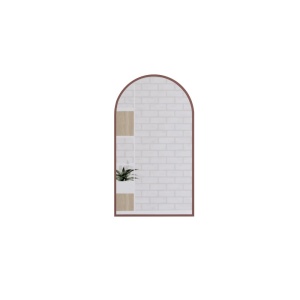 450*800mm Brushed Copper Framed Arch Plain Mirror