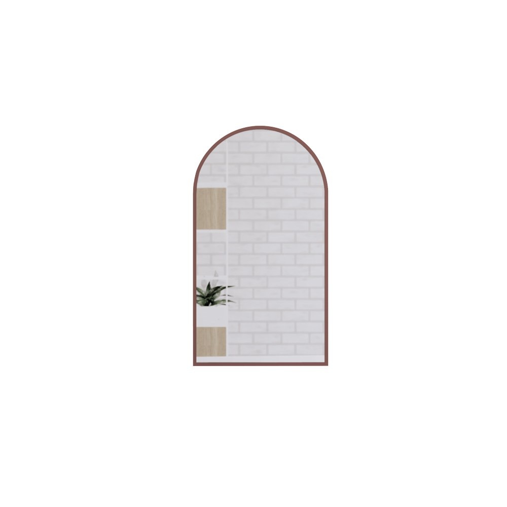 450*800mm Brushed Copper Framed Arch Plain Mirror