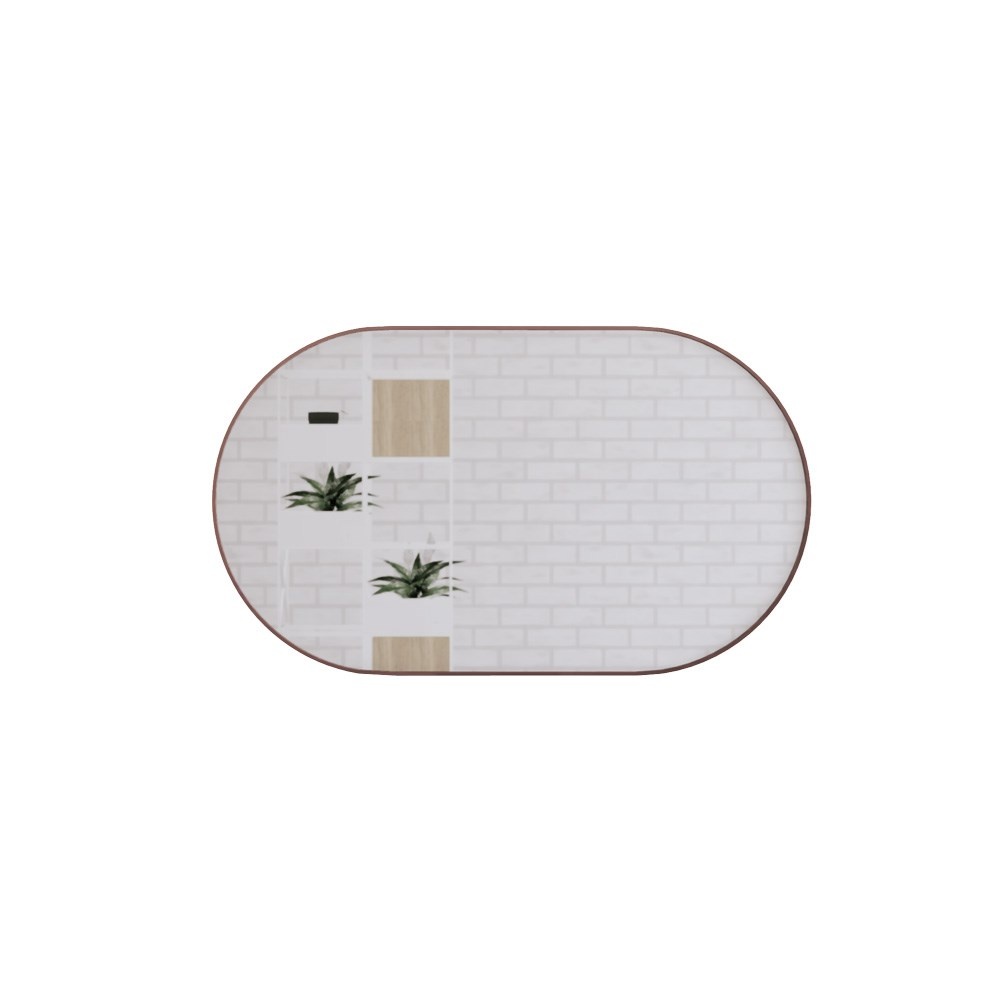 1200*700mm Brushed Copper Framed Oval Plain Mirror