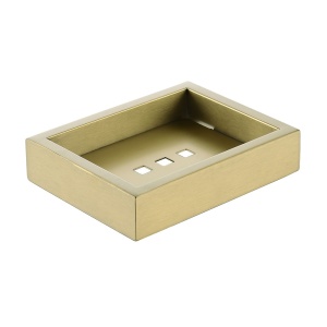 Cavallo Brushed Yellow Gold Square Soap Dish