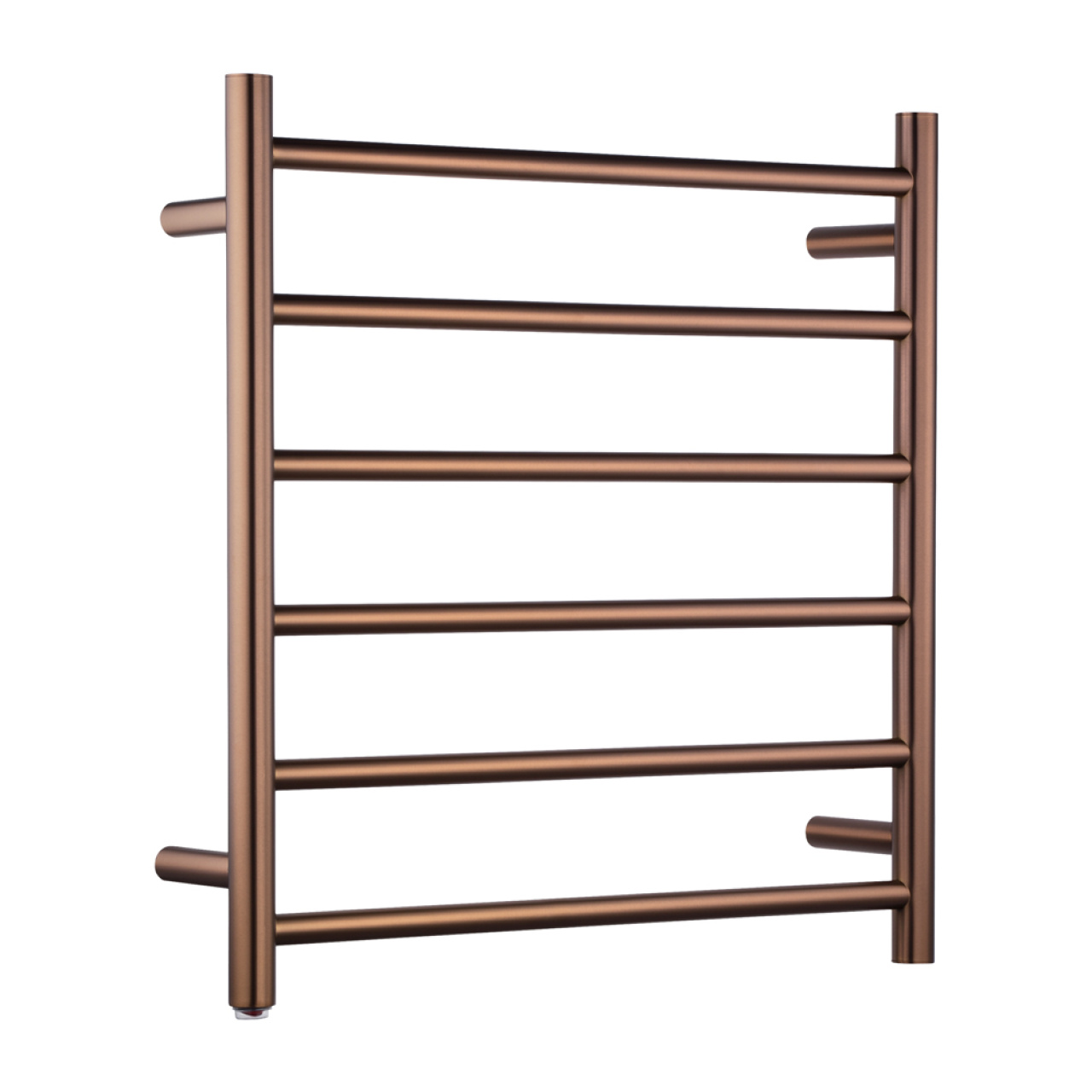 Round Brushed Copper Electric Heated Towel Rack 6 Bars