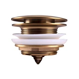 Brushed Brass Bathtub Pop Up Waste No Overflow