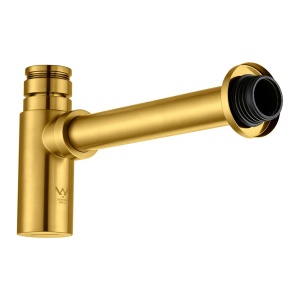 Round Brushed Brass Bottle Trap G1 1/2"