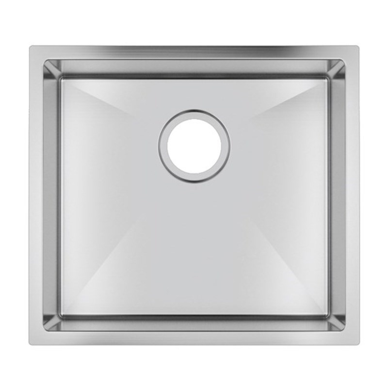 Round Corner Chrome Stainless Steel Handmade Single Bowl Kitchen Sink 500*440*230mm