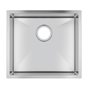 Round Corner Chrome Stainless Steel Handmade Single Bowl Kitchen Sink 500*440*230mm