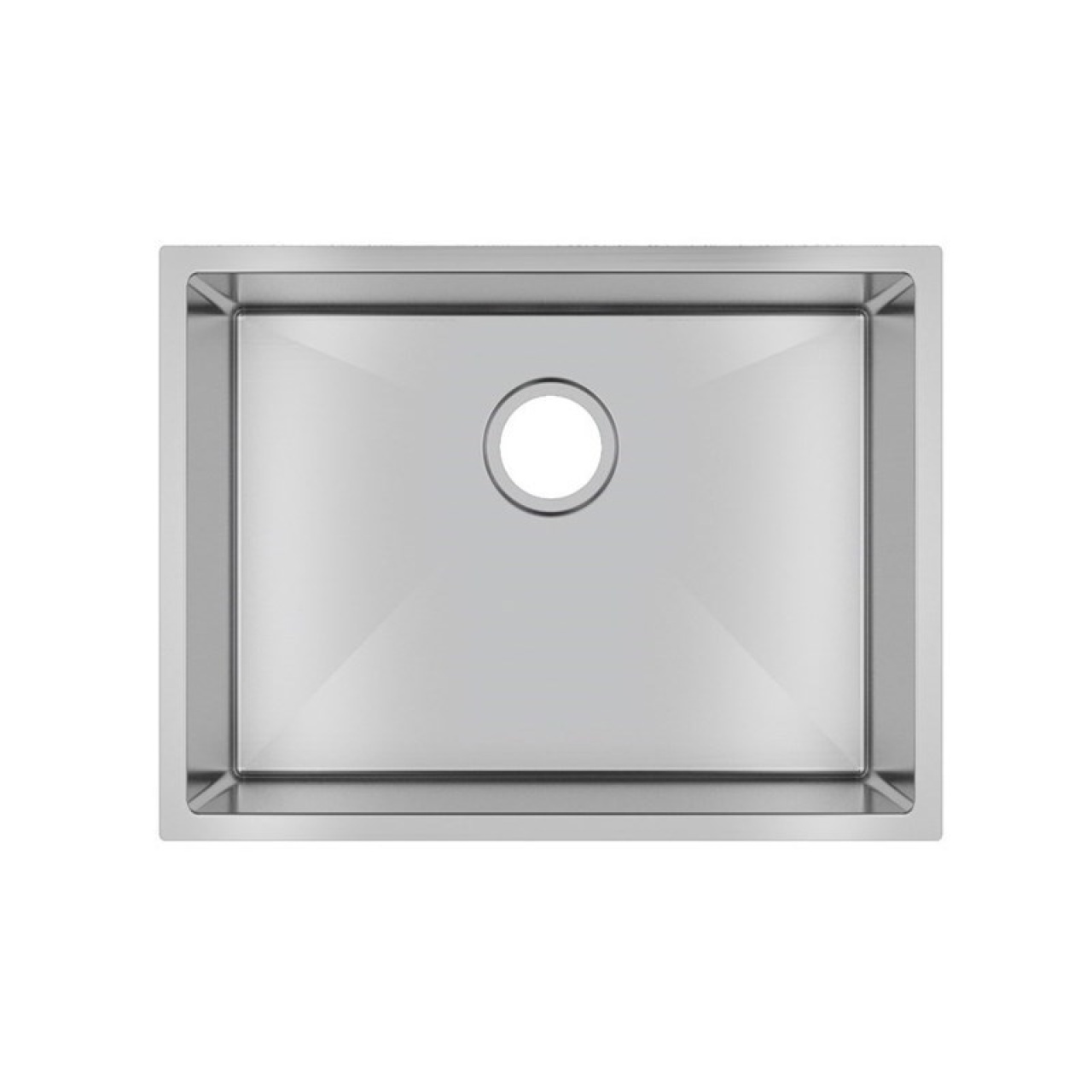 Round Corner Chrome Stainless Steel Handmade Single Bowl Kitchen Sink 600*450*300mm