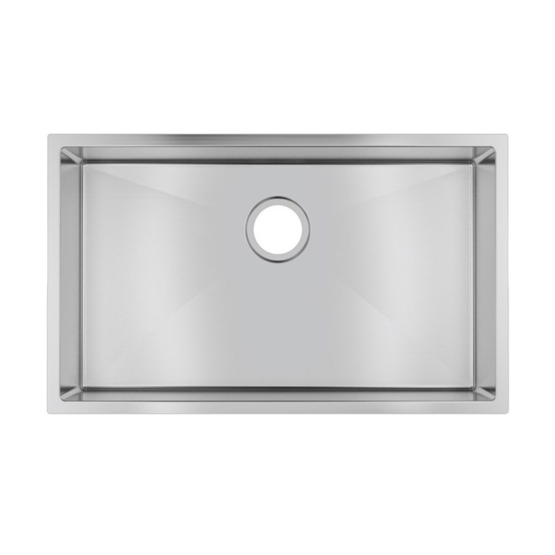 Round Corner Chrome Stainless Steel Handmade Single Bowl Kitchen Sink 762*457*254mm