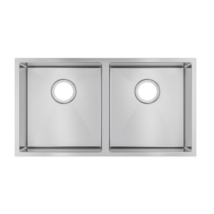 Round Corner Chrome Stainless Steel Handmade Double Bowl Kitchen Sink 820*457*230mm